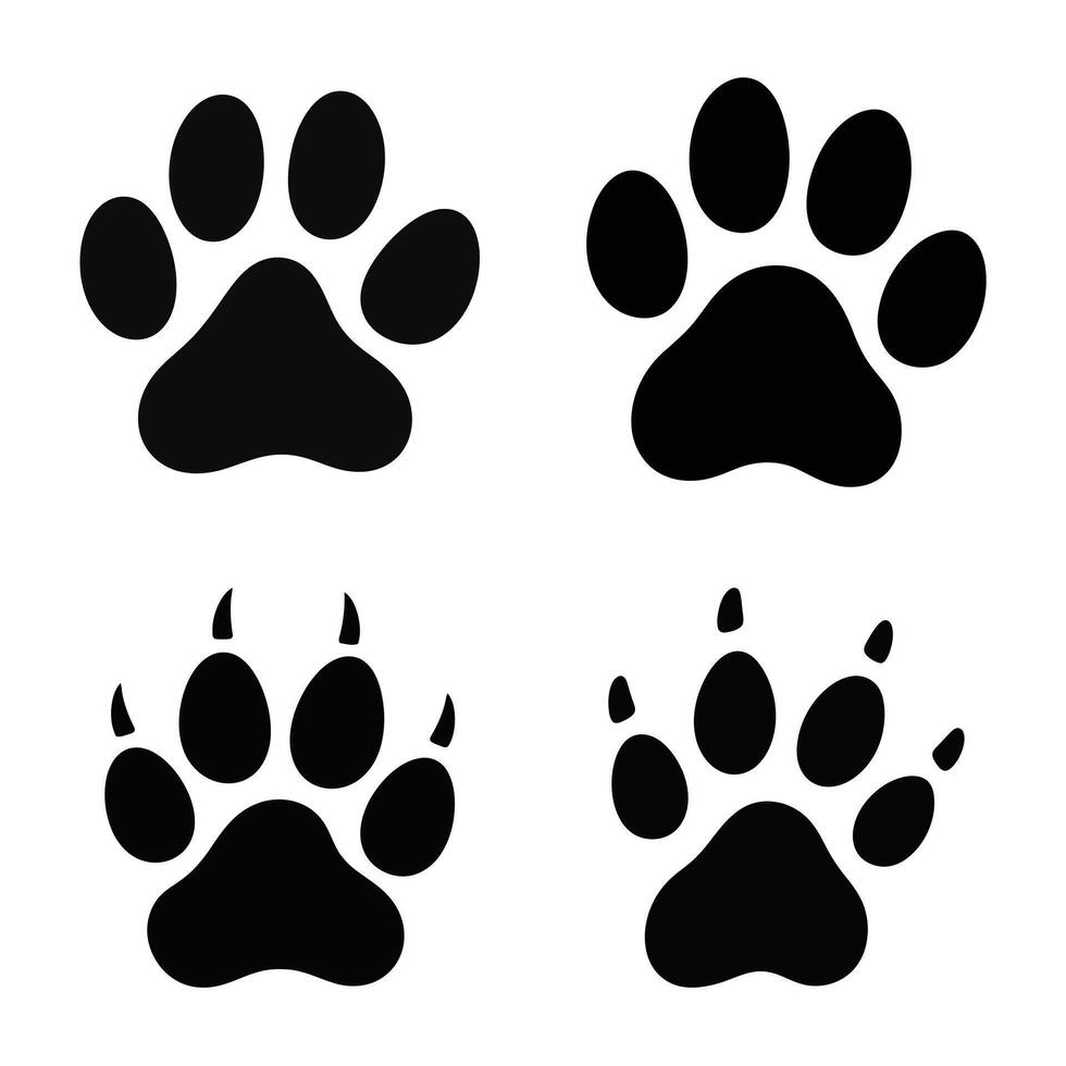 Pet Paw Print Symbol Collection Set vector