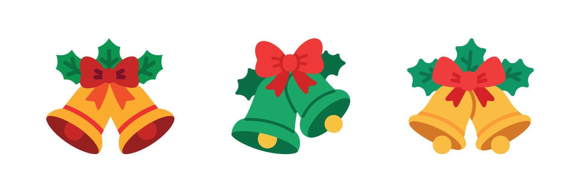 Christmas Celebration Bells in Flat Style vector