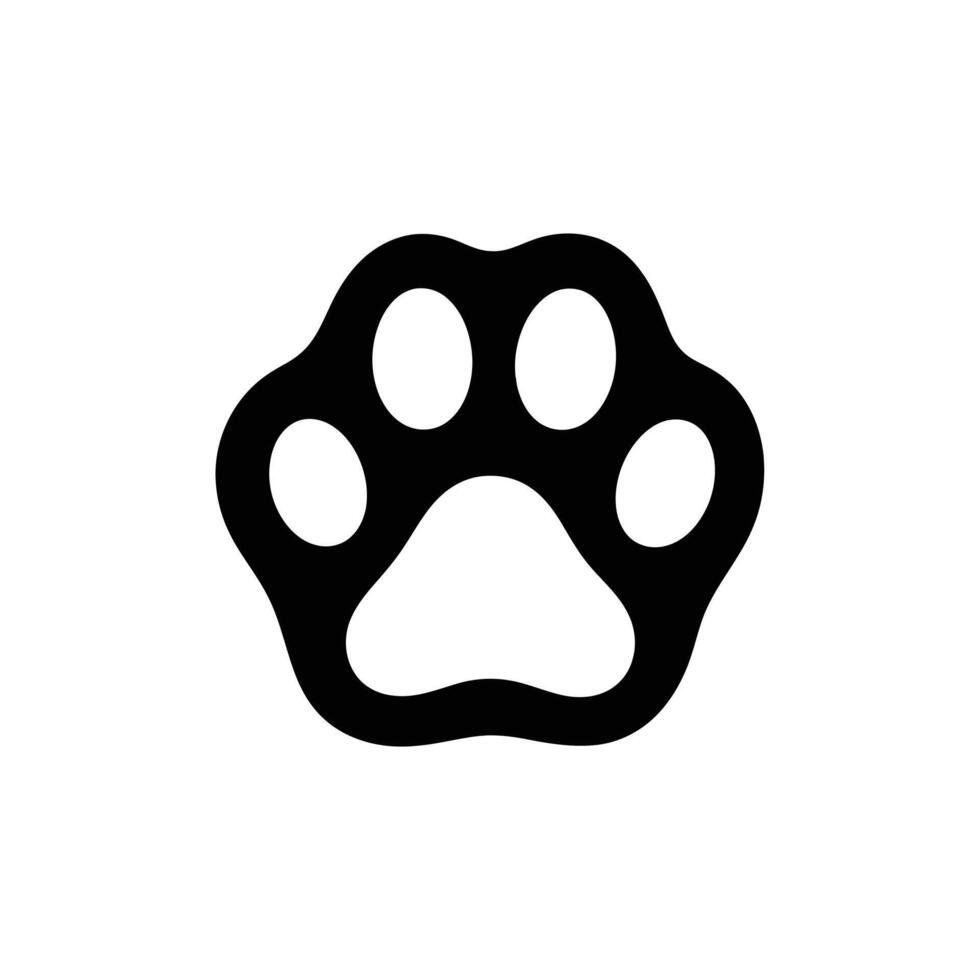 Stylized Dog Paw Print Icon vector