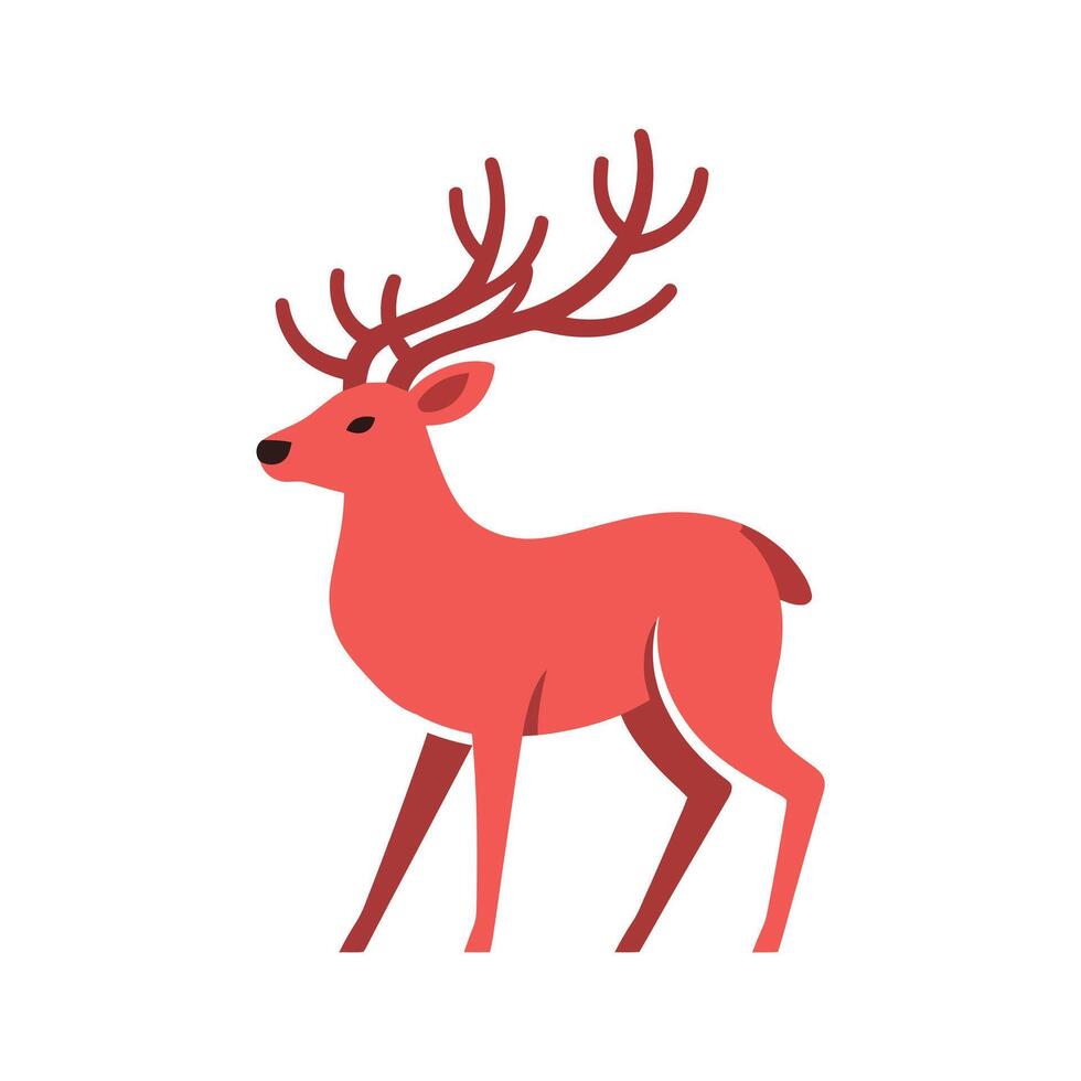Festive and Joyful Scarlet Stag Graphic for Christmas Time vector