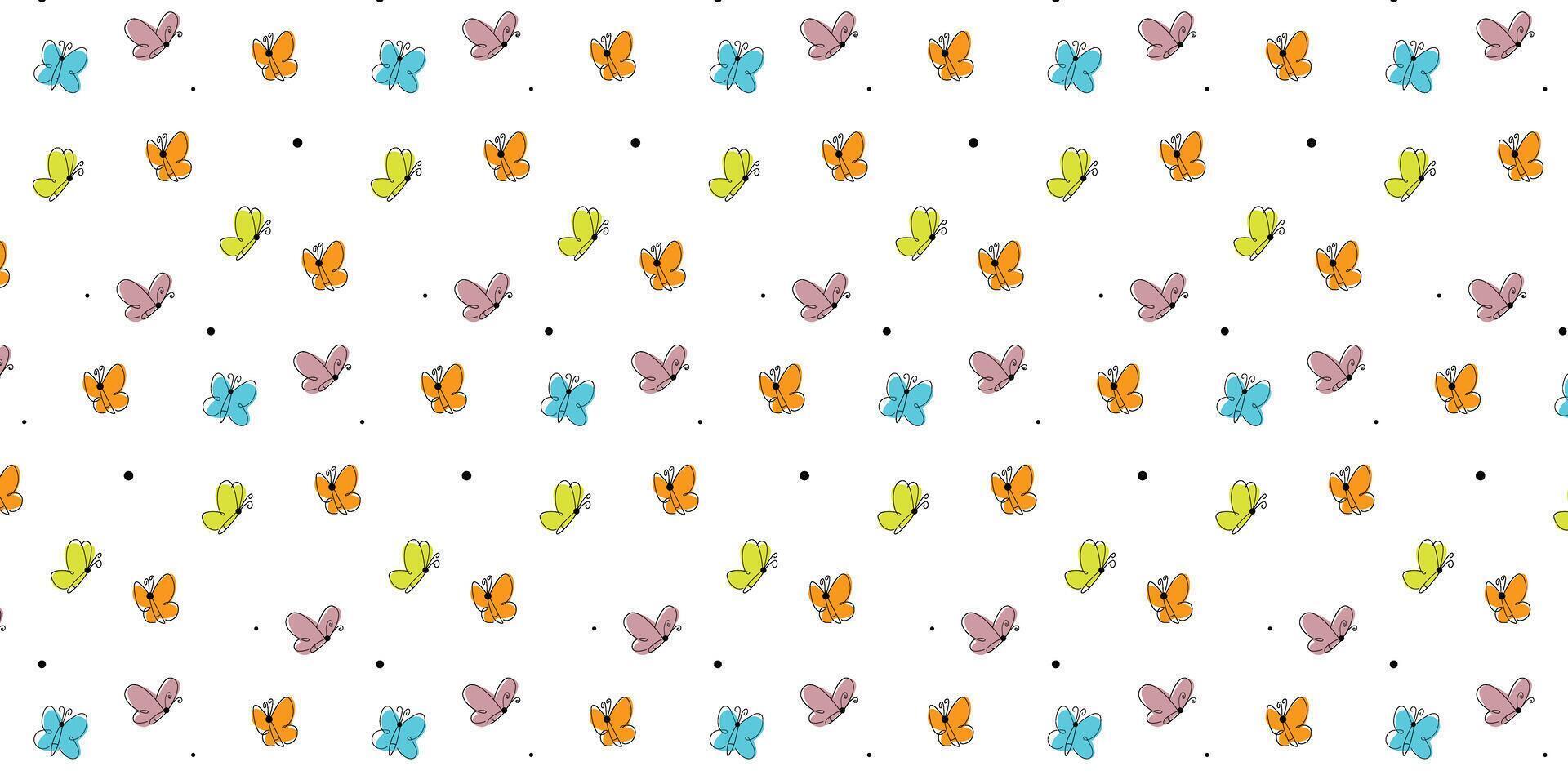 minimalist butterfly scatter pattern. cute seamless pattern and editable background design vector