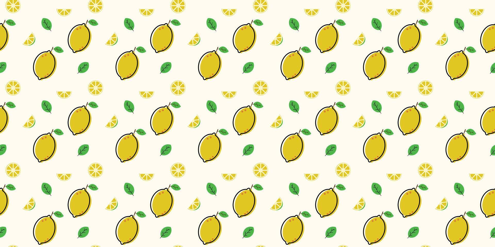 playful scatter seamless pattern with lemon vector