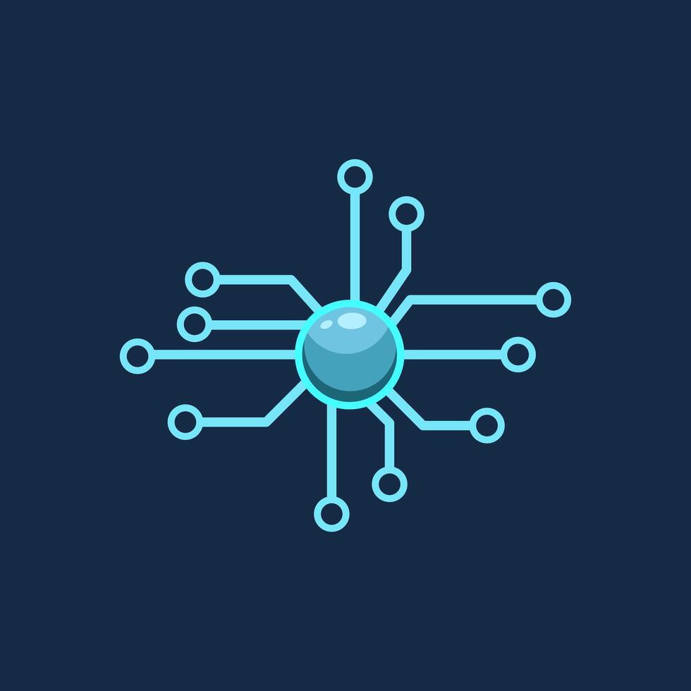 Neural Network Artificial Intelligence Futuristic Data Visualization icon Illustration vector