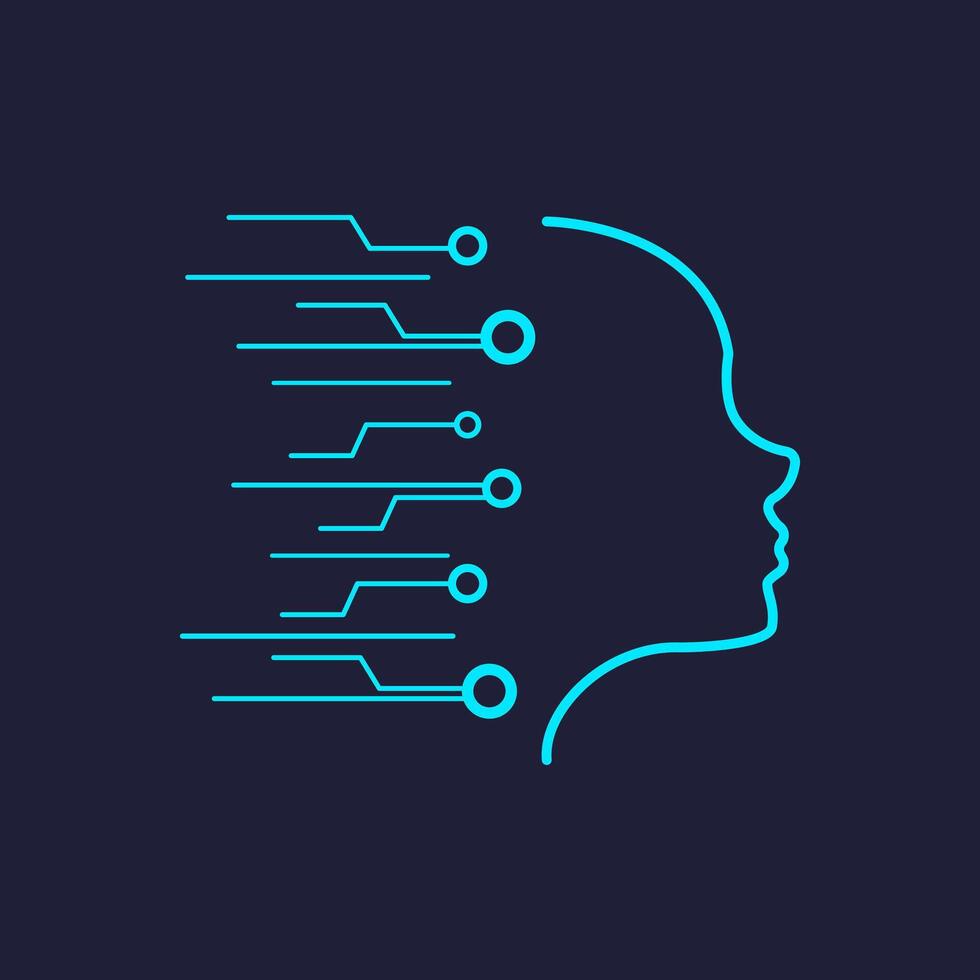 neural network with interconnected nodes technology illustration vector