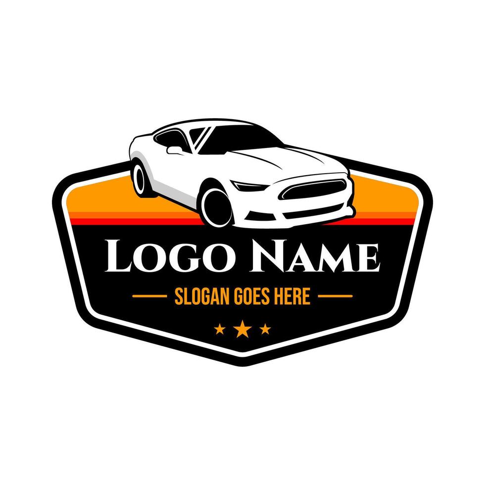super sports car logo design with slogan vector