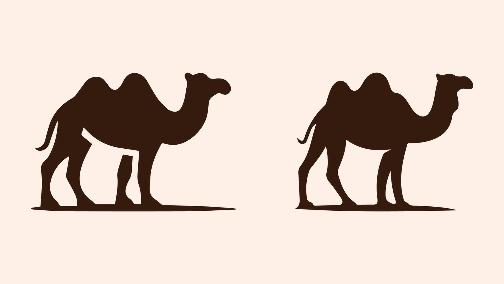 Silhouette camels, Minimal camels, Animals vector