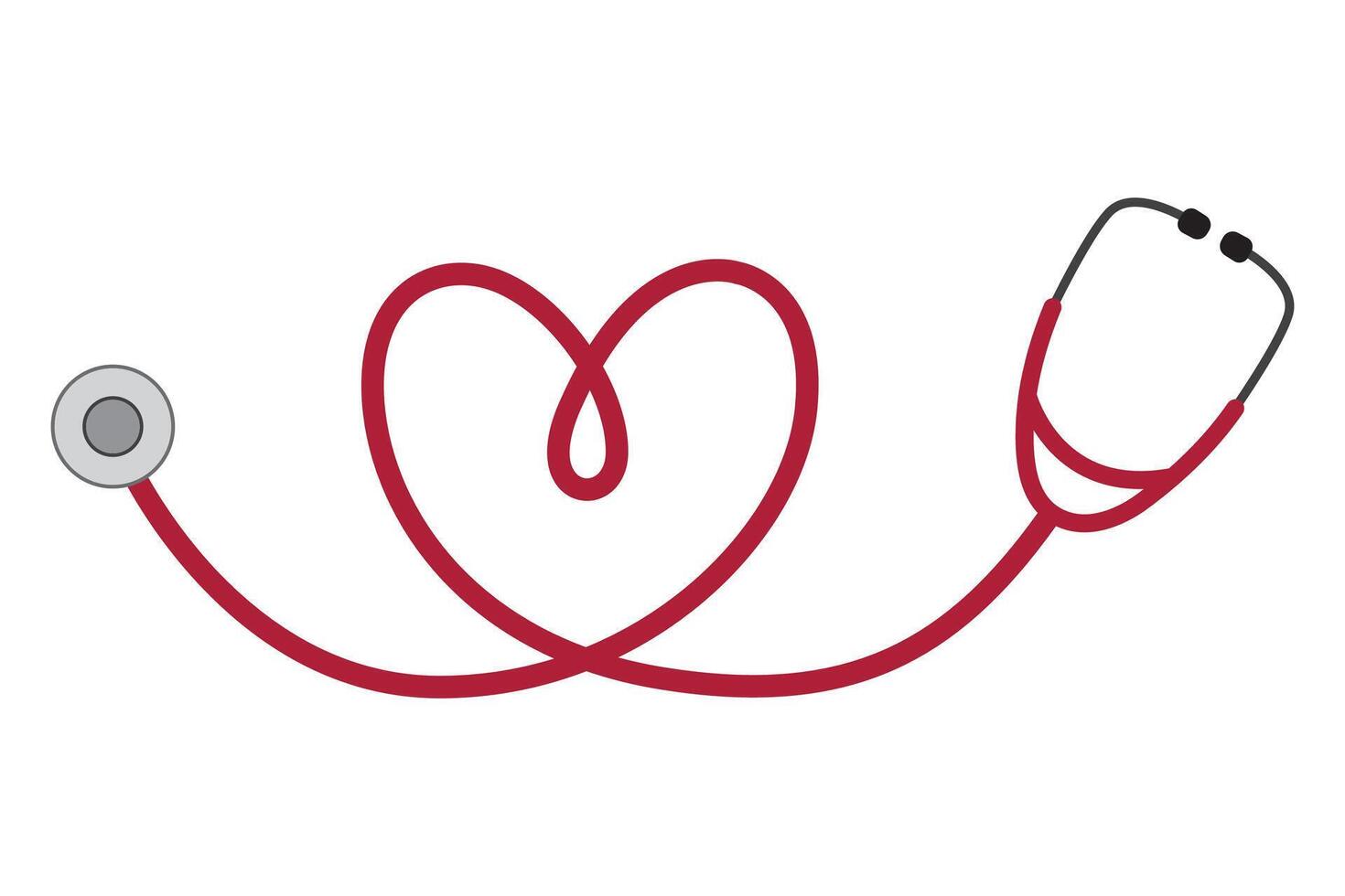 Stethoscope with Heart shape medical and healthcare heartbeat illustration vector