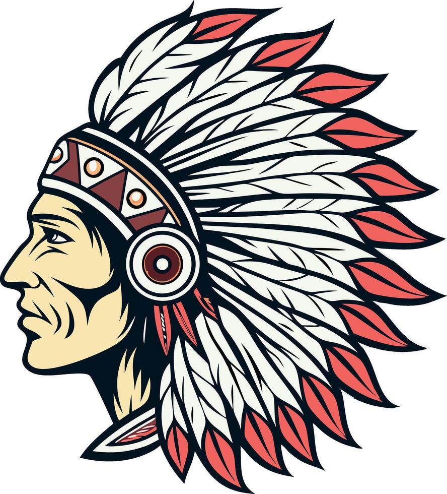 Red Indian head vector