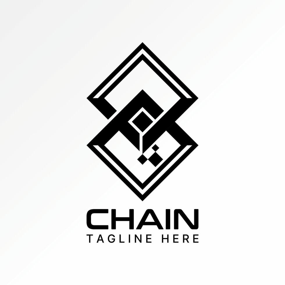 connetcted two rectangular top down like block chain mosaic tech friendship vector