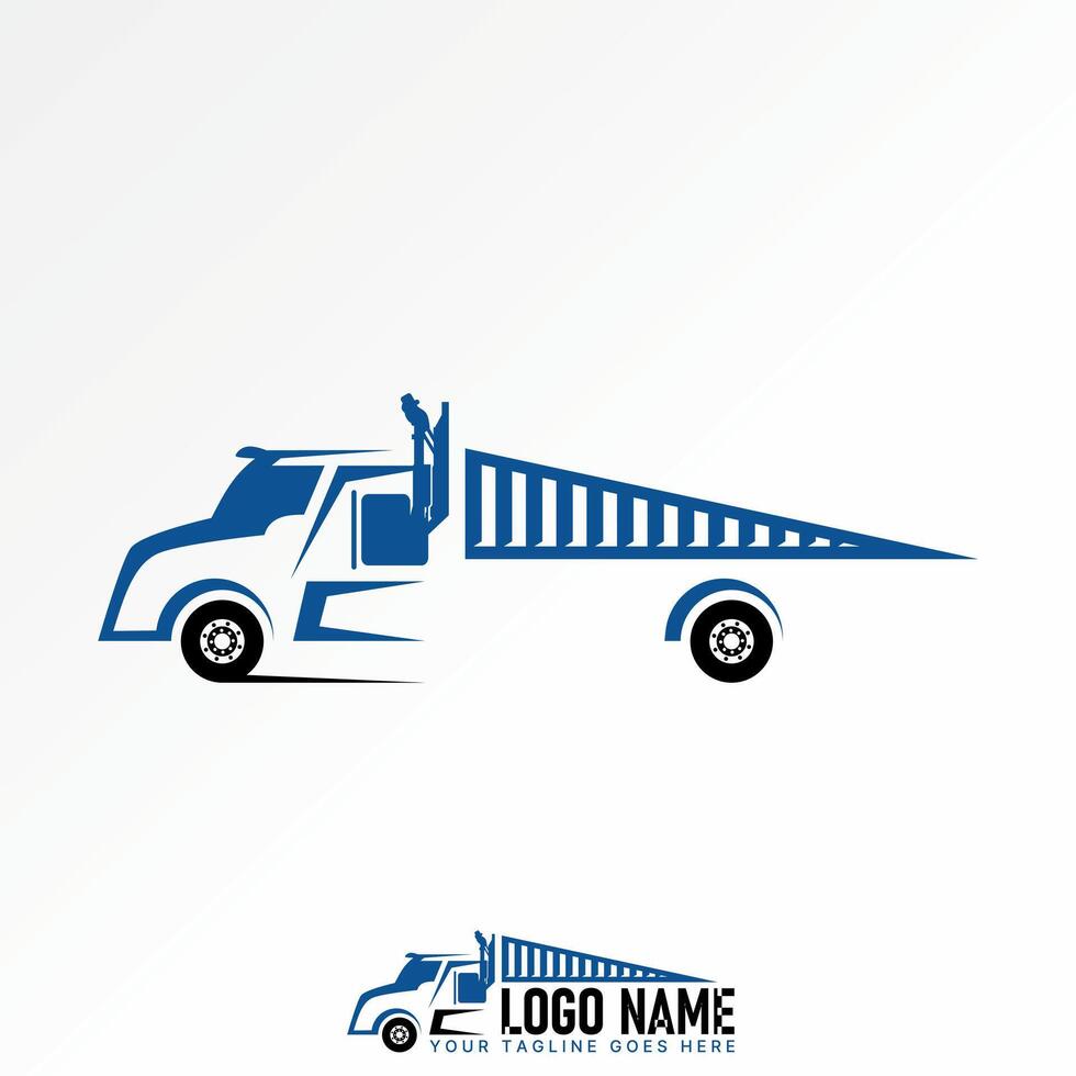 head truck bed fast cargo shipping express vehicle van lorry logistic drive vector