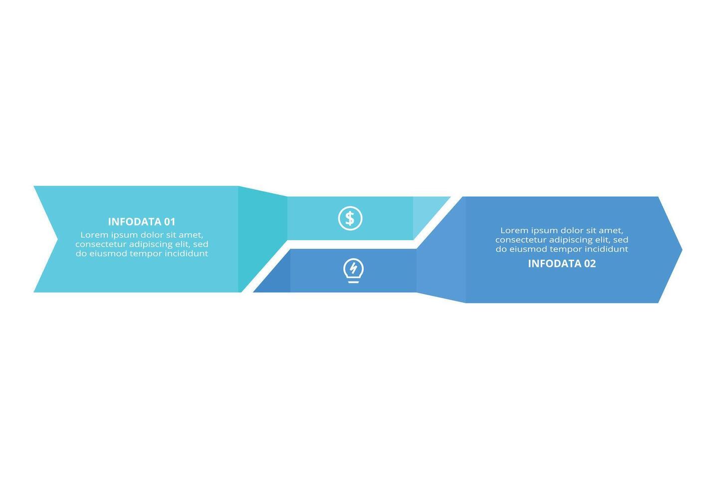 Creative concept for infographic with 2 steps. Business data visualization. vector