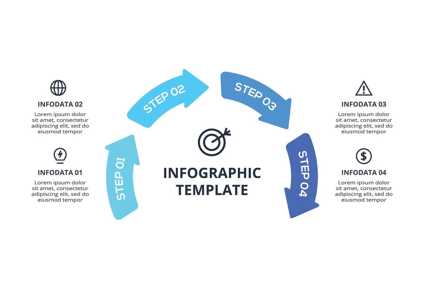 Workflow concept for infographic with 4 processes. vector