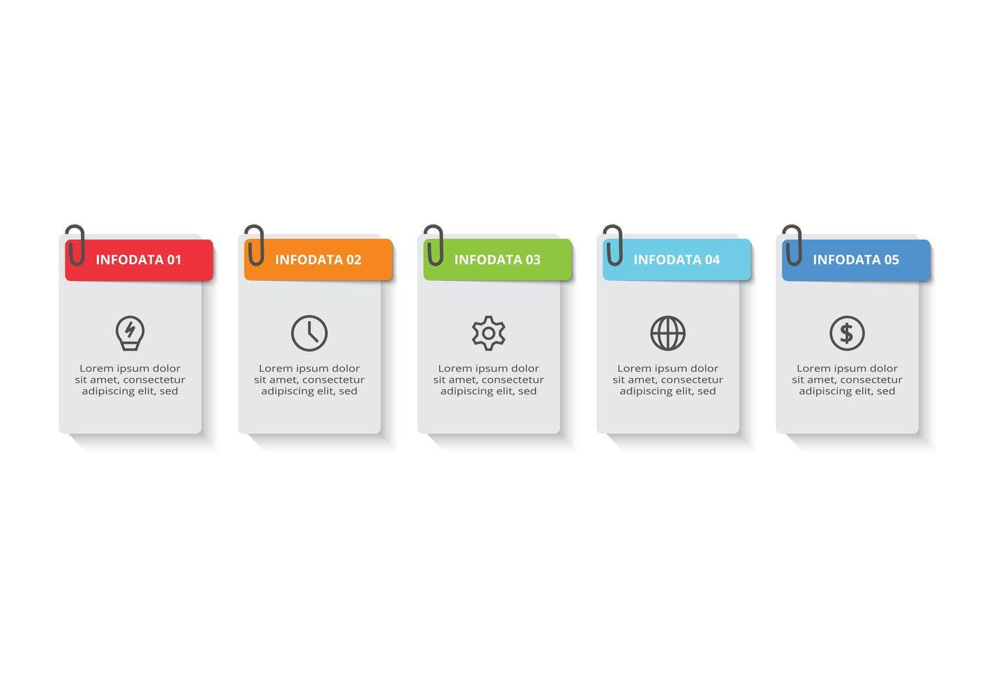 Creative concept for infographic with 5 options. Business data visualization. vector