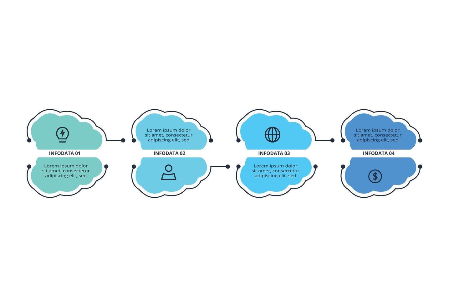 Creative concept for infographic with 4 steps. Business data visualization. vector
