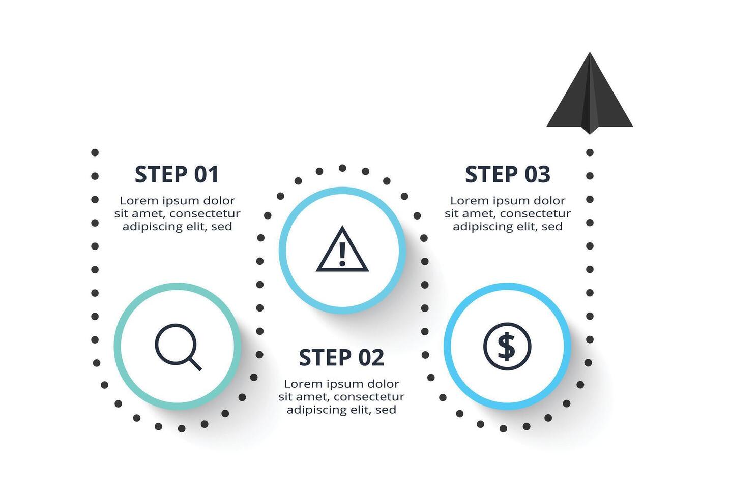 Creative concept for infographic with 3 steps. Business data visualization. vector