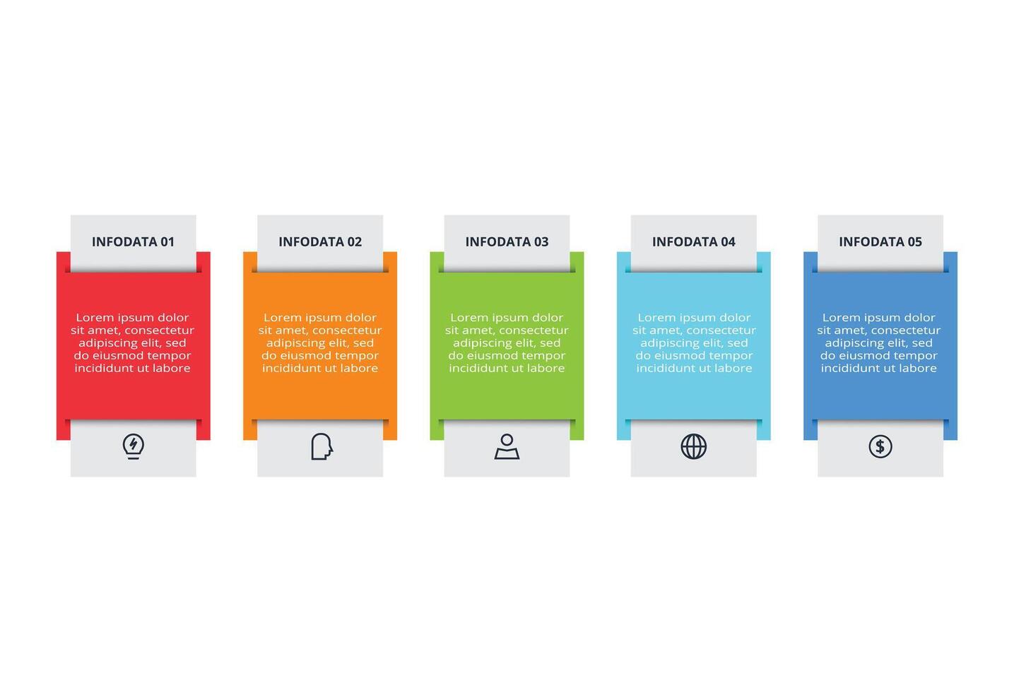 Business data visualization. Workflow concept for infographic with 5 parts or processes. vector