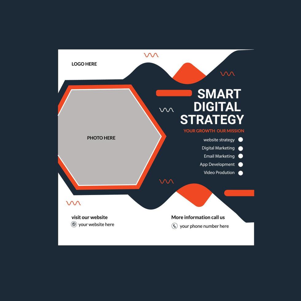 SMART DIGITAL STRATEGY SOCIAL MEDIA POST vector