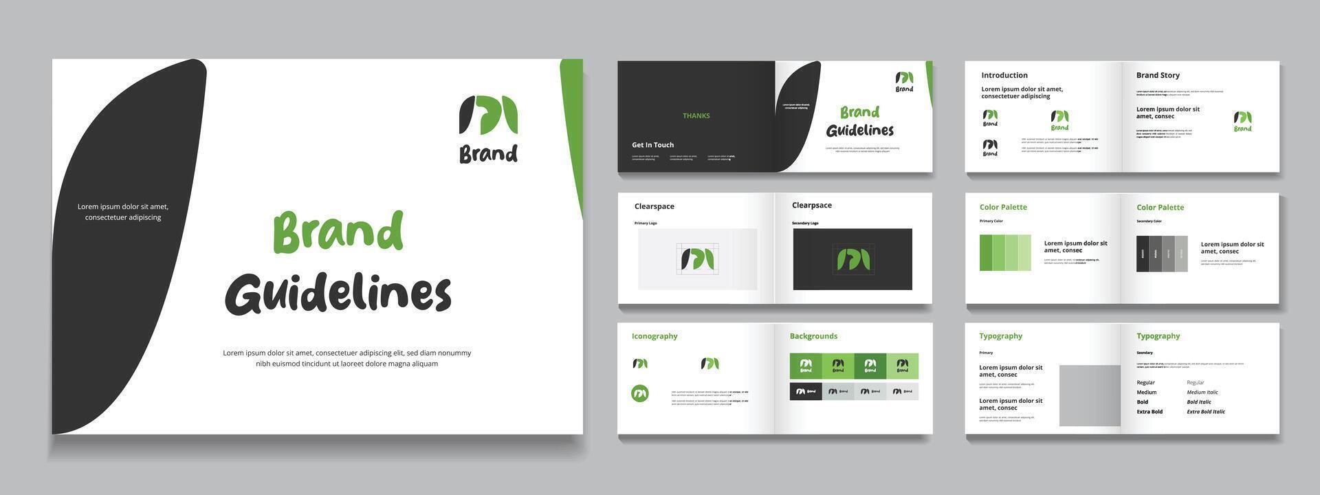Brand Guideline design, Professional Creative Brand guideline landscape design vector