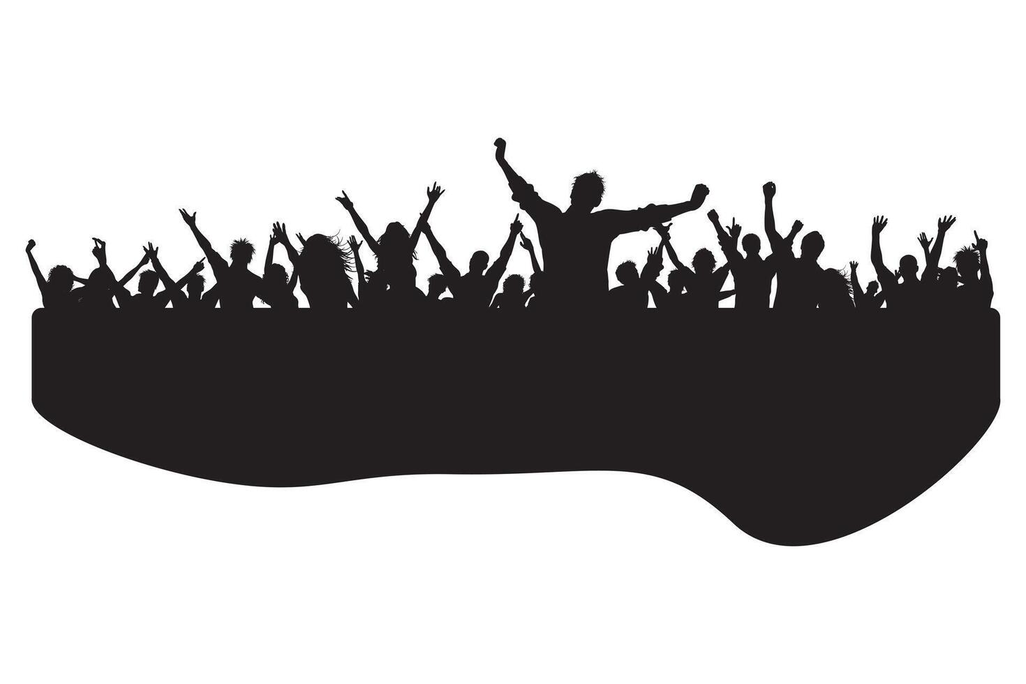 Silhouette of Applauding Crowd at a Concert vector