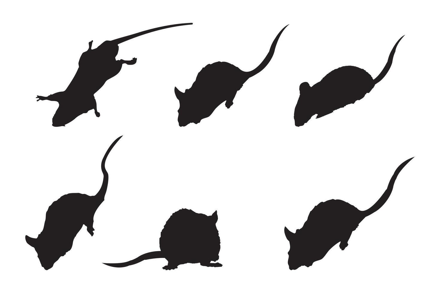 A set of silhouettes of mice vector