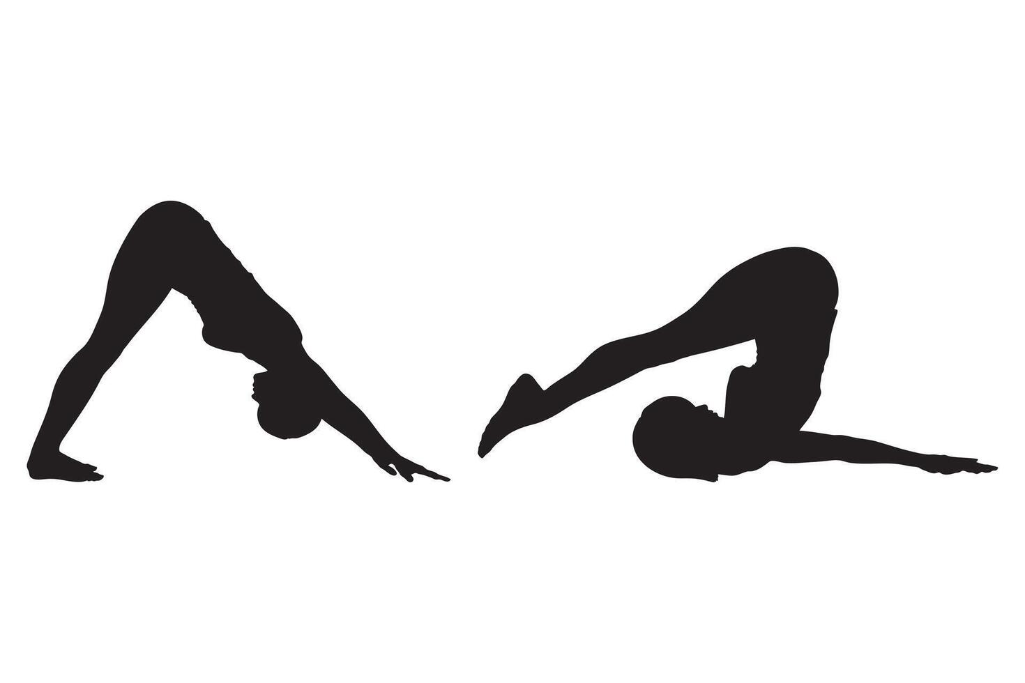 Slim Sporty Woman Yoga Pose Silhouette Illustration for Graphics Icons Posters and Prints vector