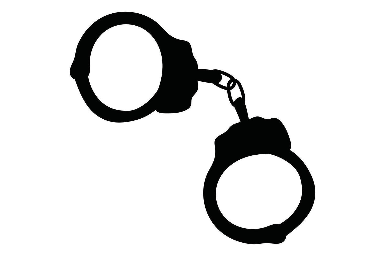Handcuffs Silhouette Icon Clipart Isolated on White Background vector