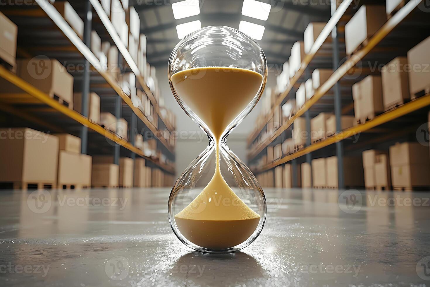 Time passing in a modern warehouse setting photo