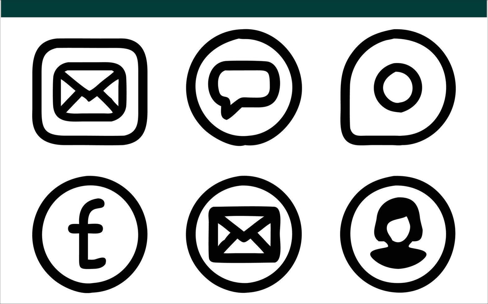 Contact Us Icons Email, Message, Social Media, Profile. vector