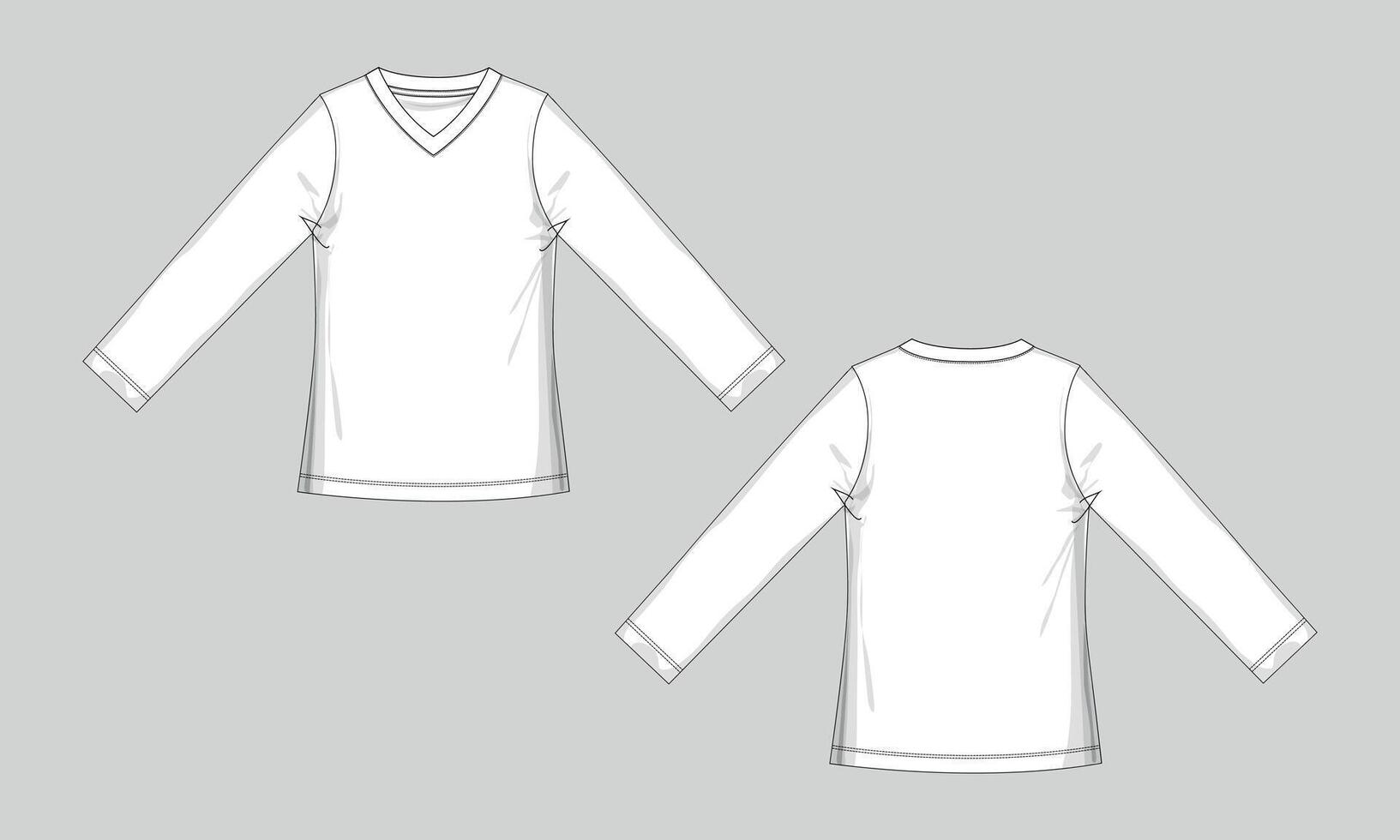A white long sleeve shirt with a long sleeve and a short sleeve vector