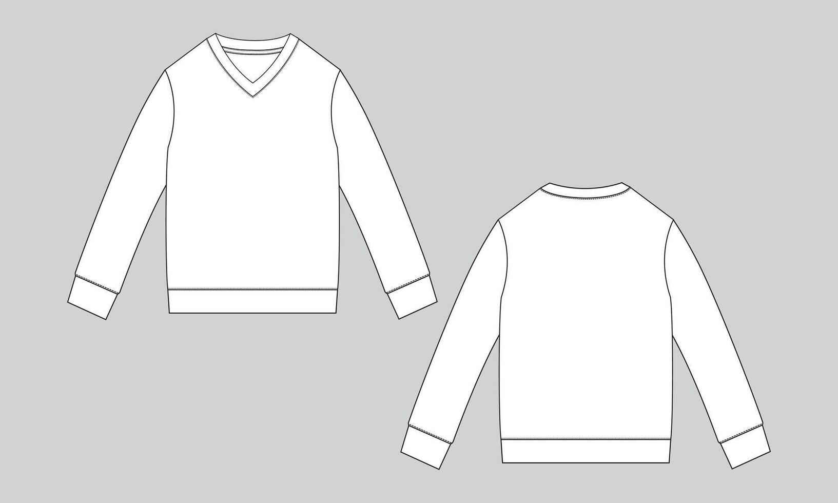 A white sweatshirt template with a long sleeve and short sleeve vector