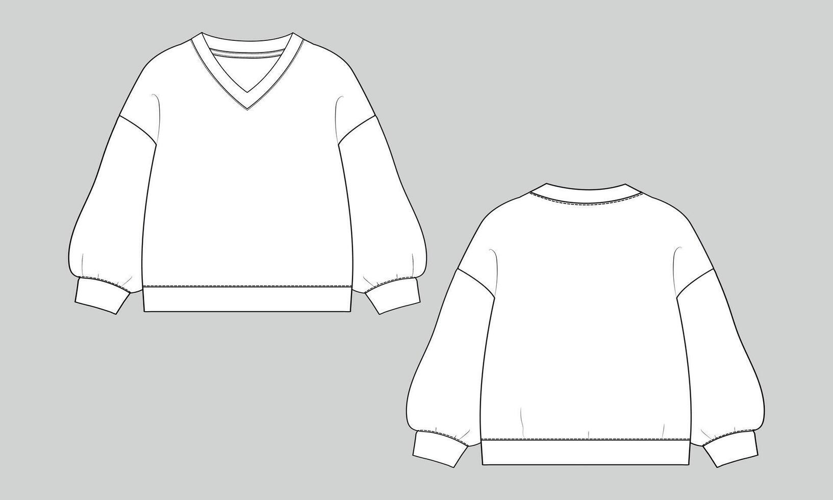 A white sweatshirt with sleeves and a long sleeve vector