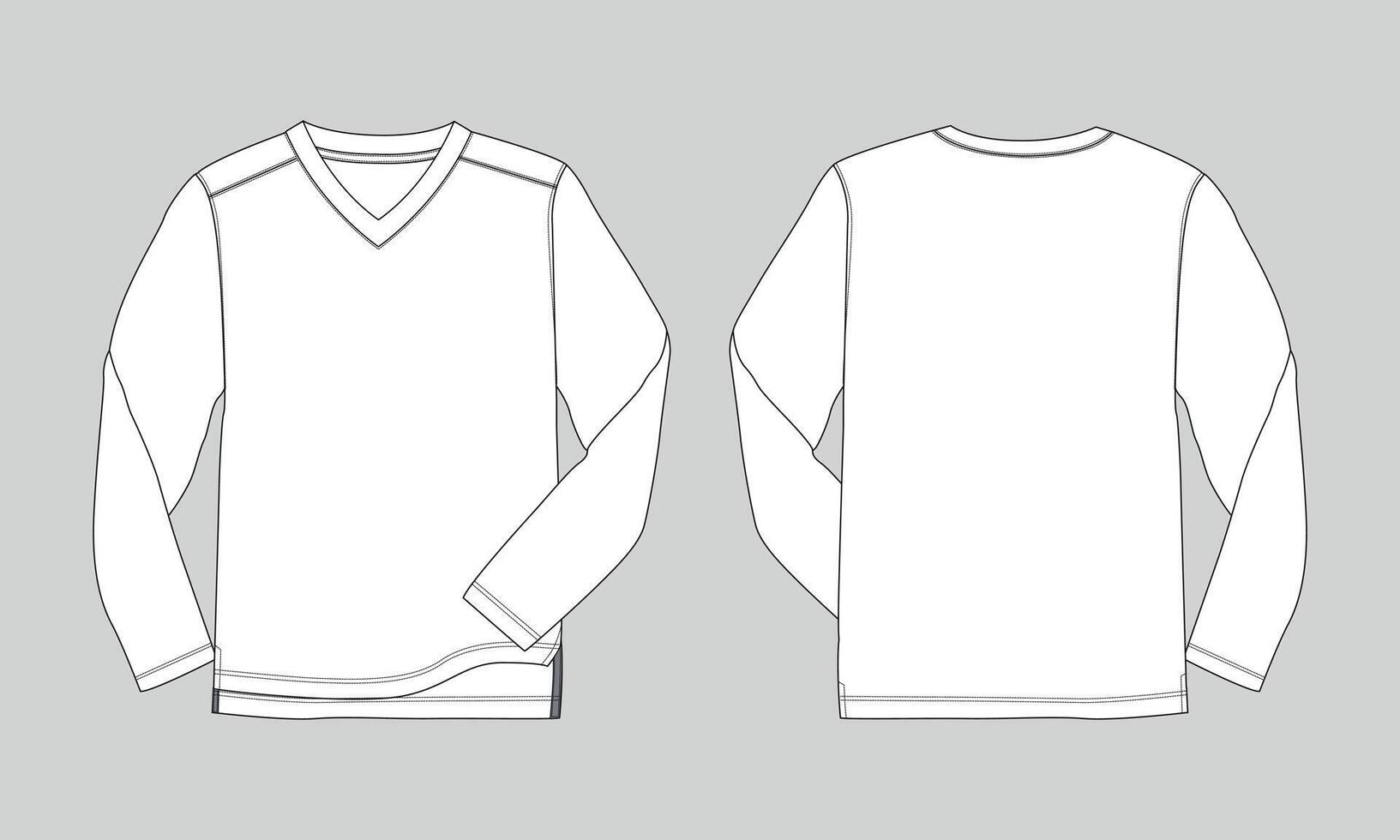 A white long sleeve shirt template vector