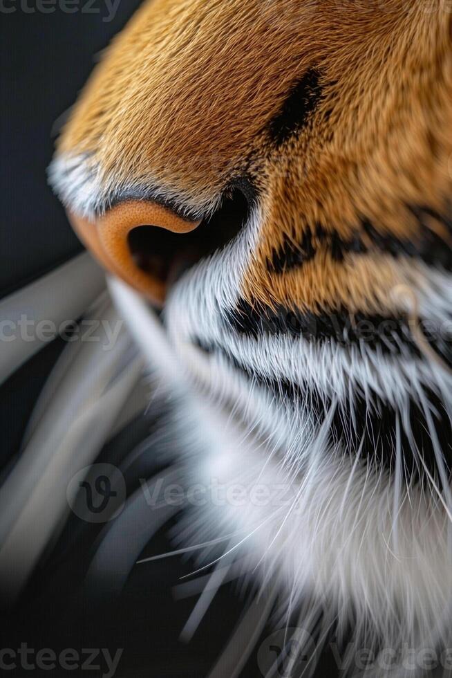 Tiger snout showing whiskers and nose close up photo