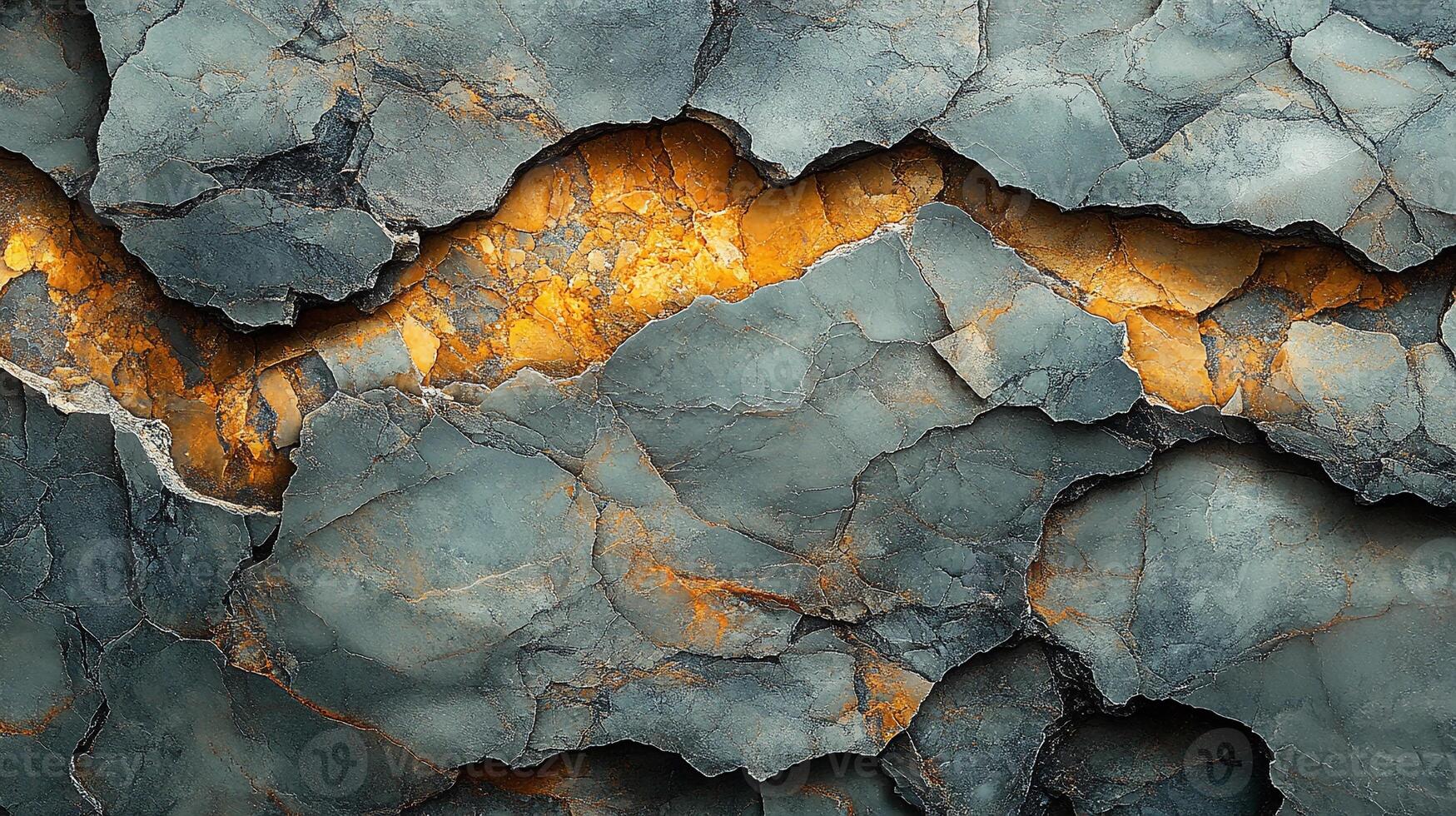 Cracked stone background with a yellow light photo