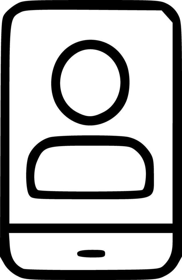 A black and white image of a person on a phone vector