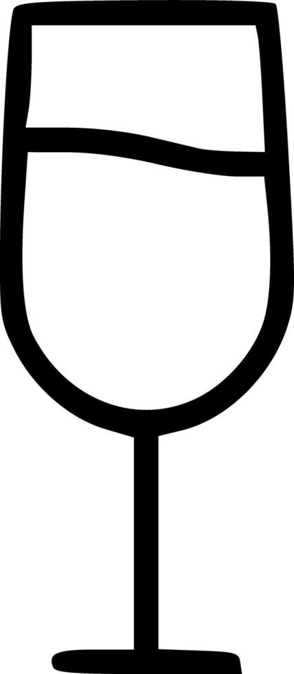 A black and white drawing of a glass of water vector