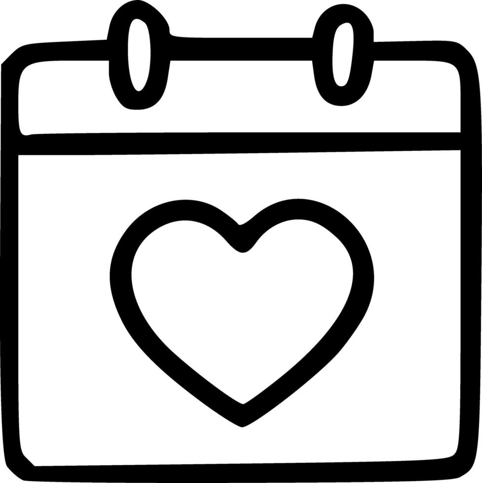 A calendar with a heart in the center vector