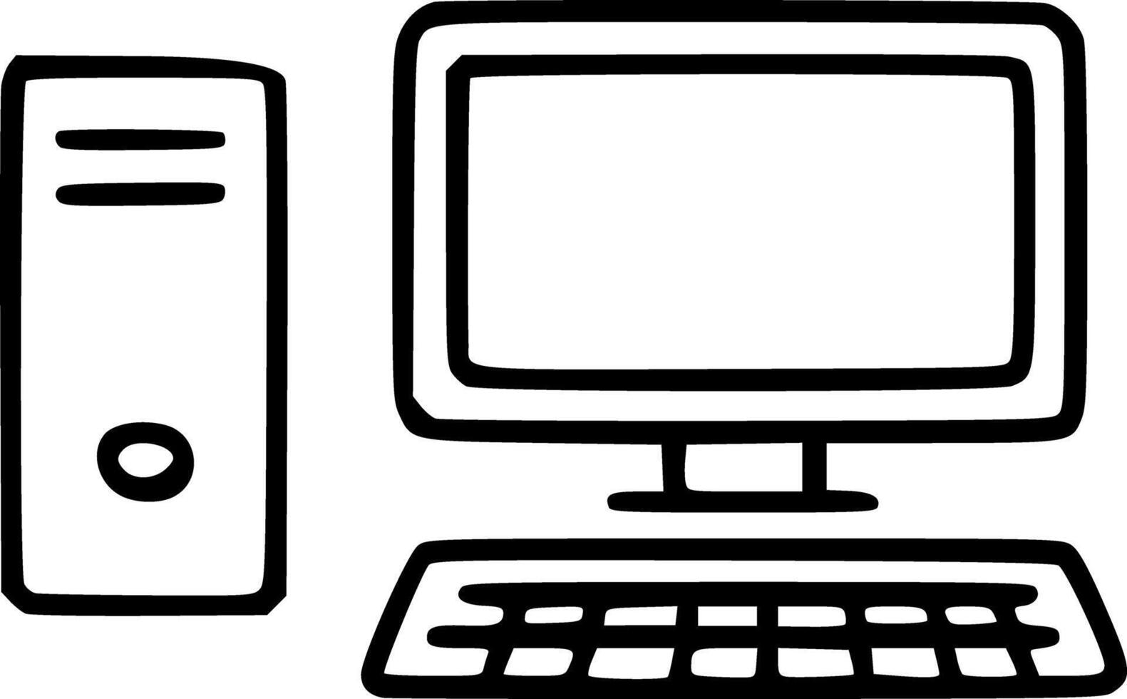 Computer and keyboard icon vector