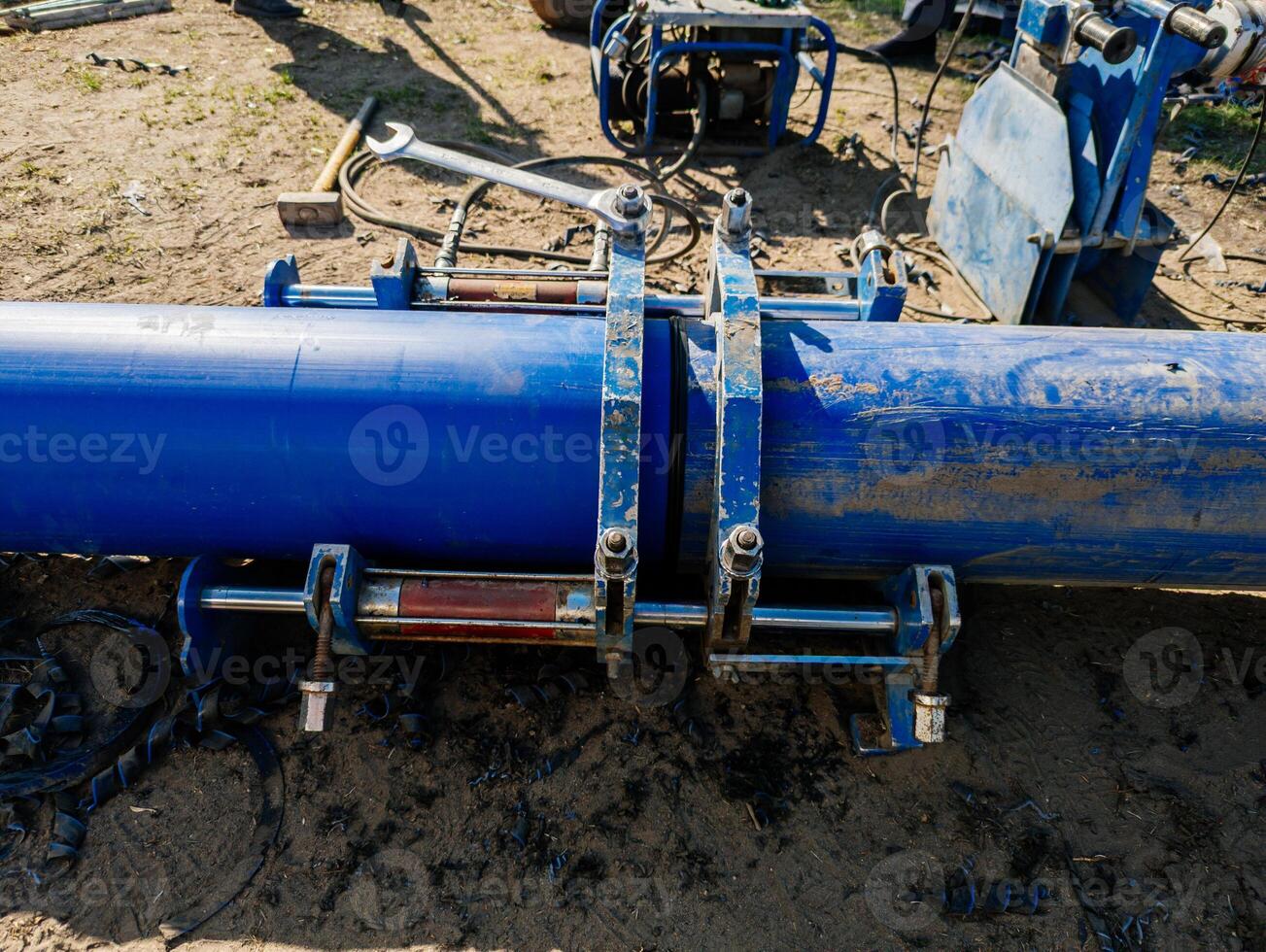 Pipe line connection with flange... photo