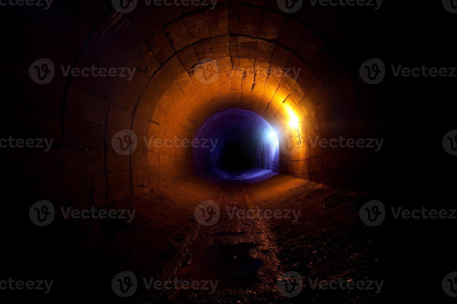Large sewage water vaulted drainage tunnel photo