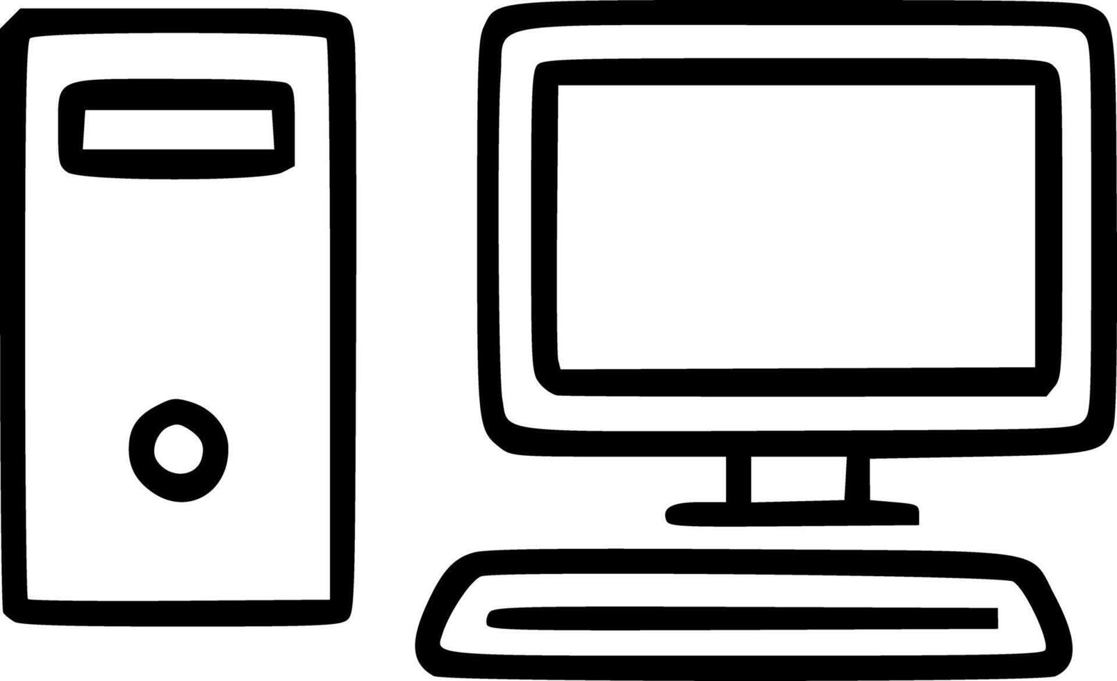 Computer and monitor clipart vector