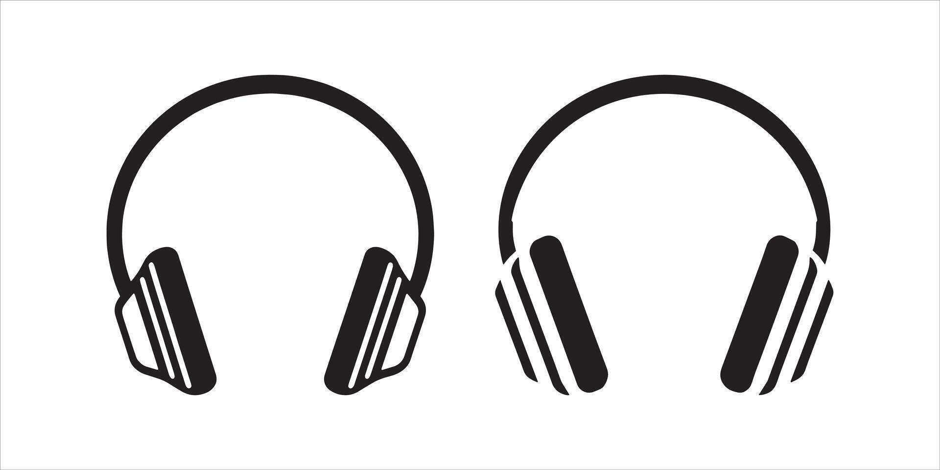 Headphones black illustration design vector