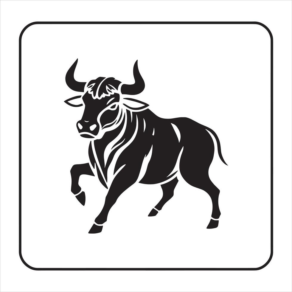 Bull black illustration design vector