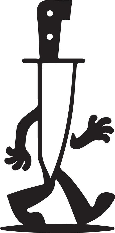 A Walking Knife silhouette Illustration logo. vector
