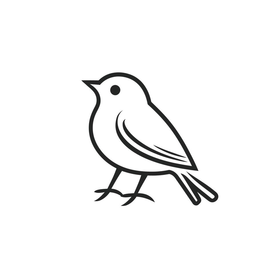 Bird icon illustration, line art, simple design, simple line art, simple line art, vector