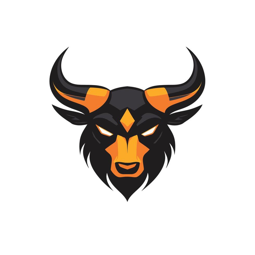 Bull with horns and a black face vector