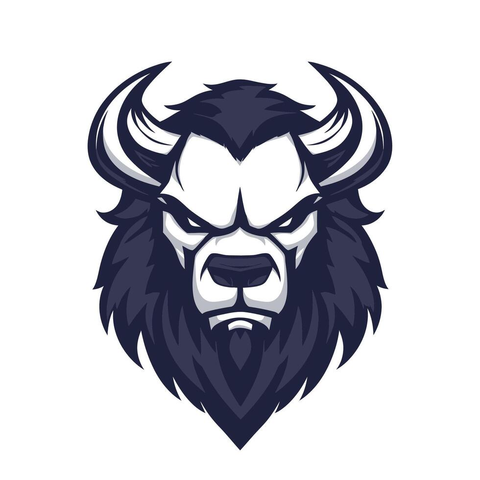 Bull with horns and a white face vector