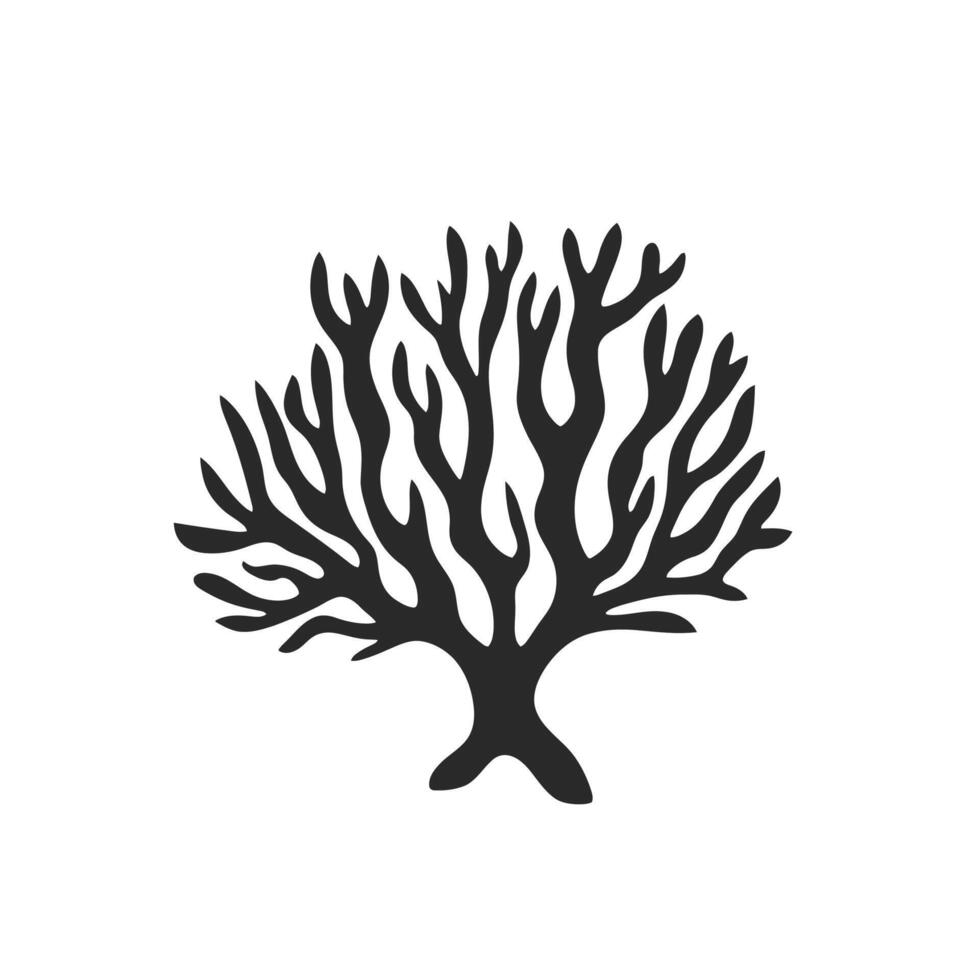 Tree with long branches and a trunk vector