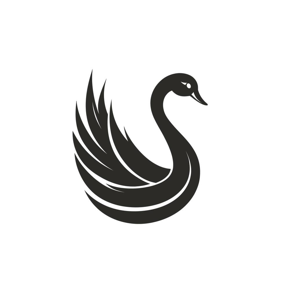 Black swan with its wings spread out vector