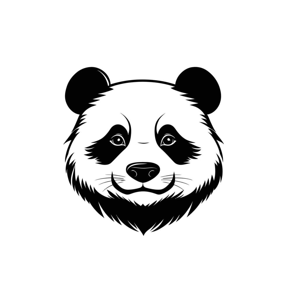 Panda bear with a smile on its face vector